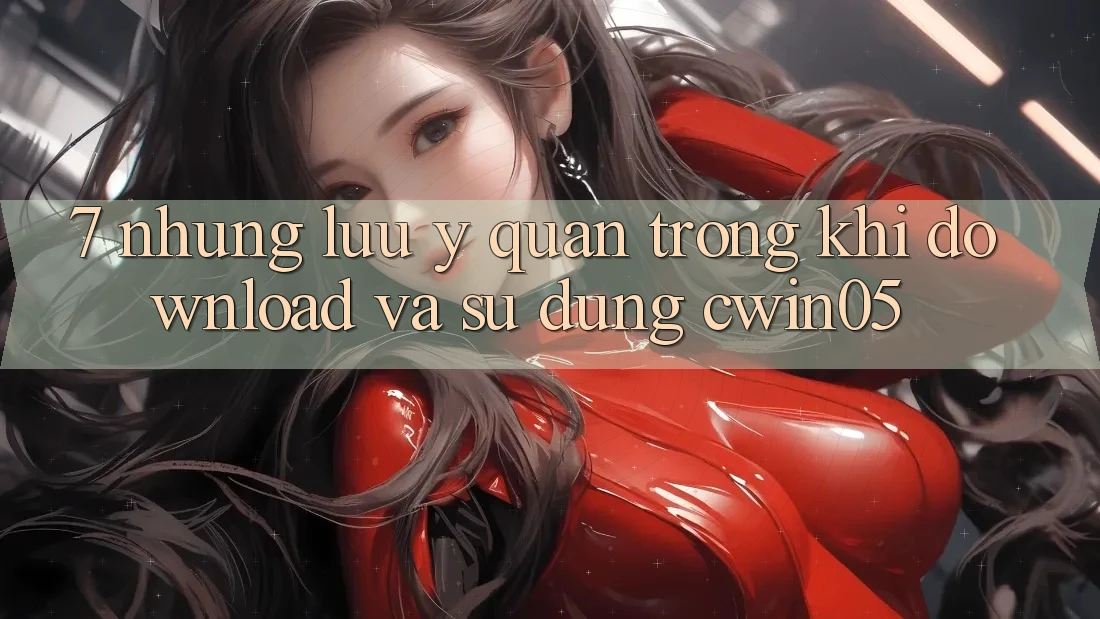 7. Những Lưu Ý Quan Trọng Khi Download Và Sử Dụng cwin05